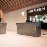 Le siège, fraîchement rénové, de la Banque Raiffeisen Sion et Région